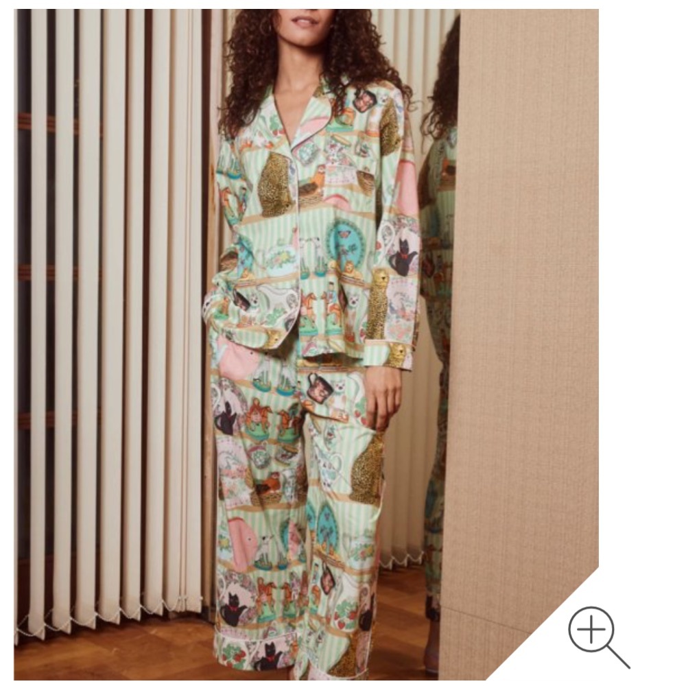EKOUAER Pajama Set, Shelf Life Satin Classic PJ Set, size Medium, EUC